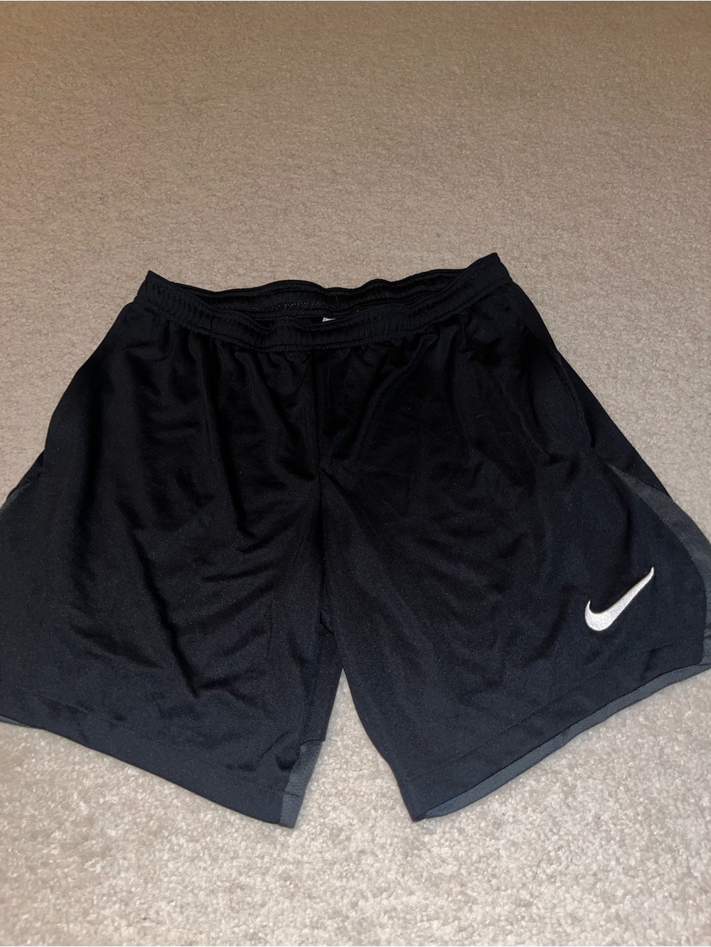 Nike Black Men's Athletic Shorts with White Swoosh